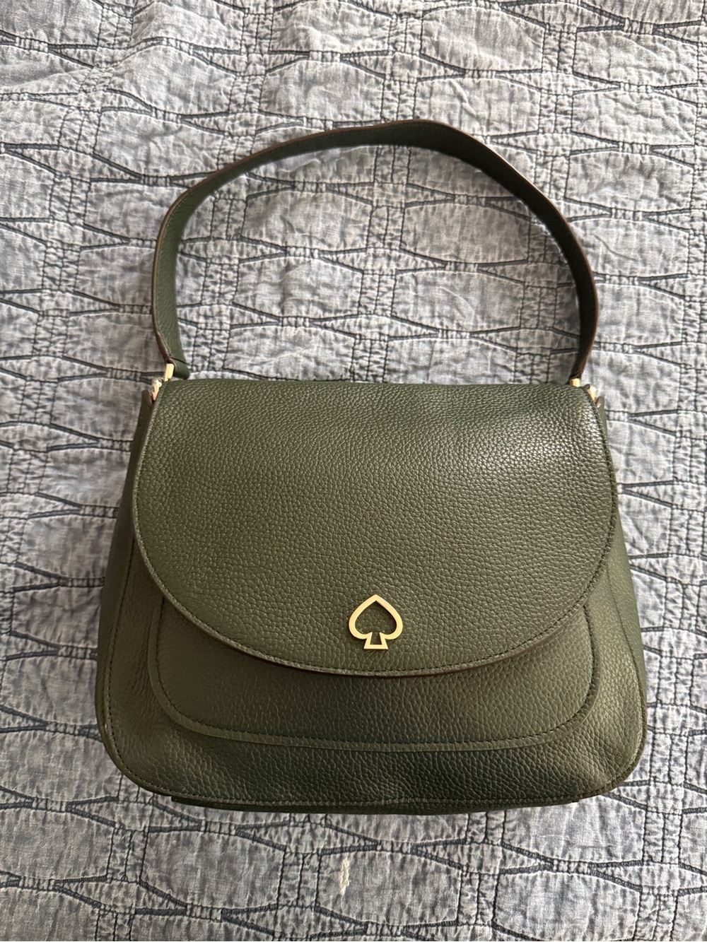 Kate Spade Hunter Green Pebbled Leather Shoulder Bag
